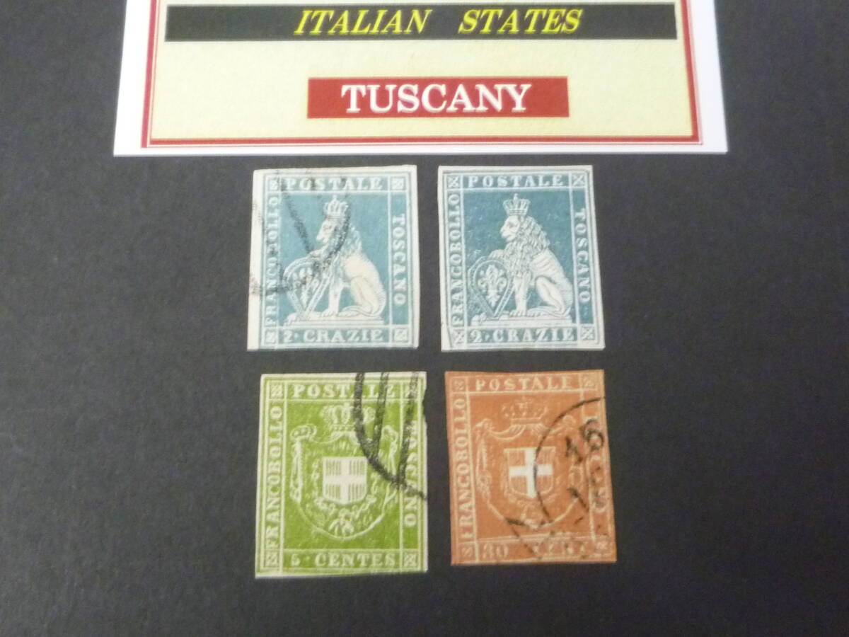 24 M №31 偽物=Forgery イタリア切手 TUSCANY 1951-60年 SC#13・18・22 3種 計4枚 ※説明欄必読拍卖