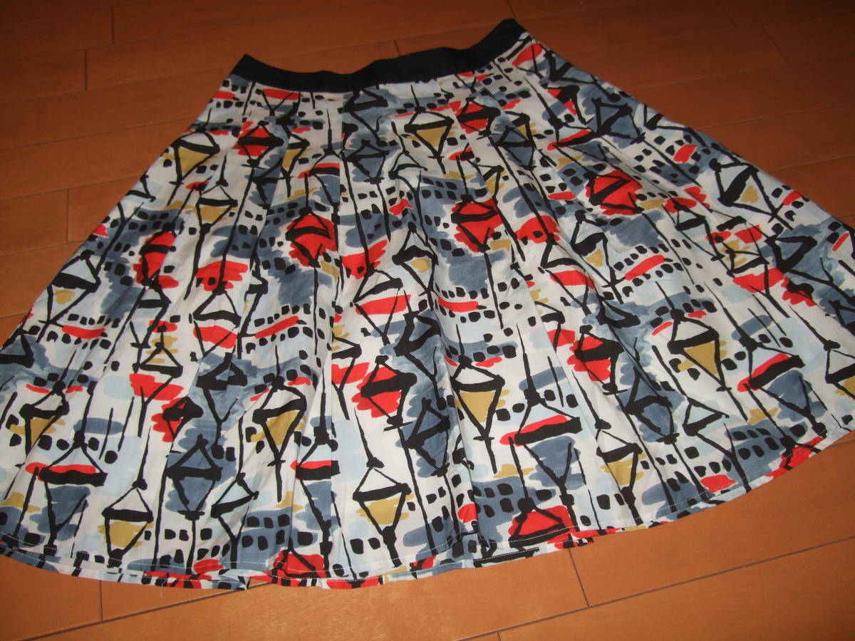 美品即決☆ローラアシュレイロンドン プリントスカート☆サイズ2拍卖