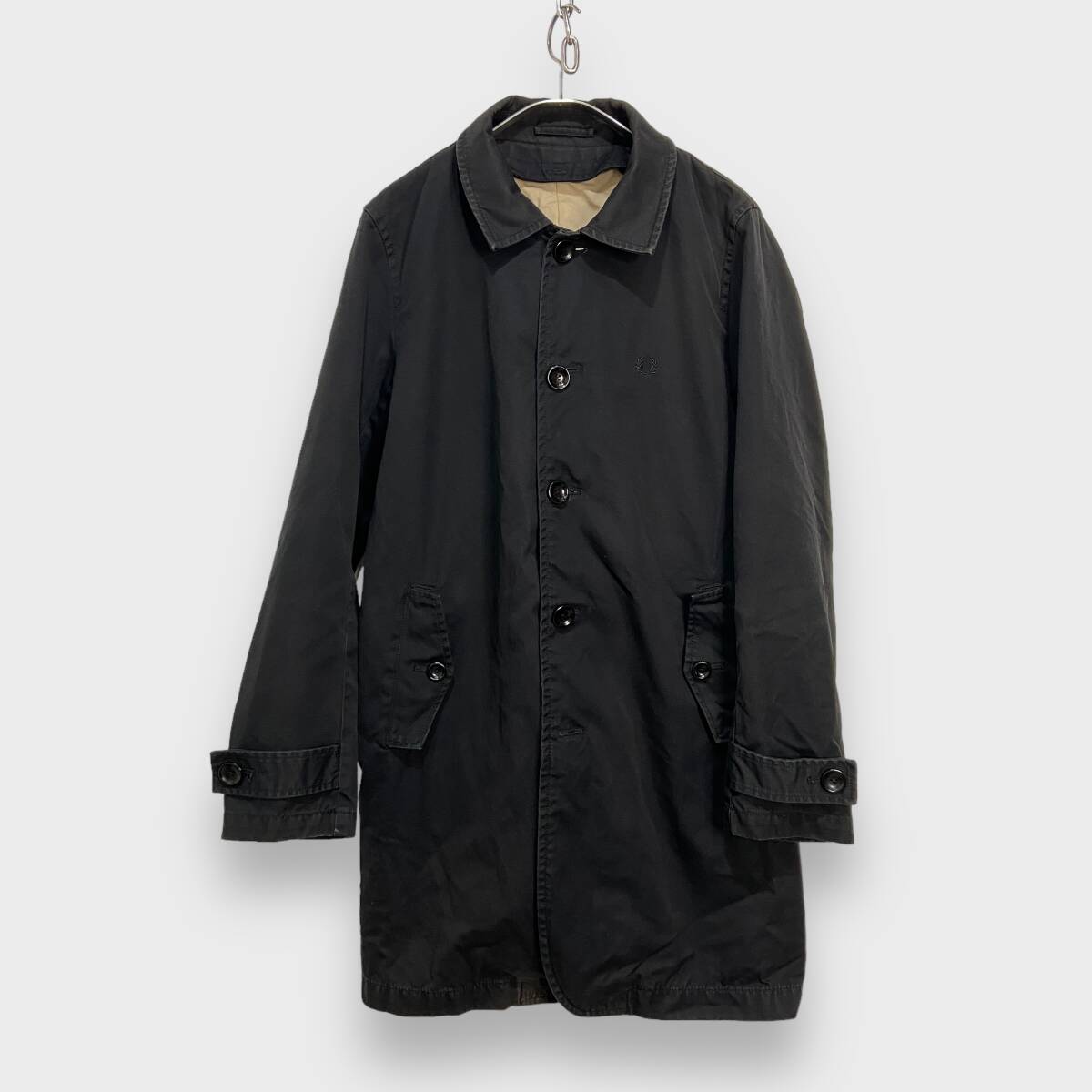 送料無料☆FRED PERRY☆フレッドペリー☆ステンカラーコート☆ブラック☆M☆H24M拍卖