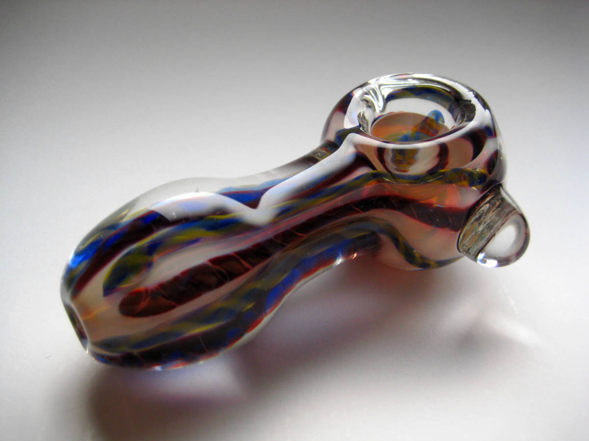◆SALE◆重厚パイレックス製ガラスパイプ“サイケツイスト”ボング/耐熱強化ヘビーガラパイ◆サイケデリック&カラーチェンジ◆THC420喫煙具拍卖