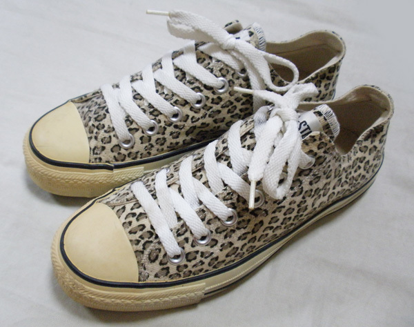 23.5cm【90's コンバース/オールスター】ローカット ヒョウ柄 豹柄 90年代 ヴィンテージ 5 CONVERSE ALL STAR 日本製拍卖