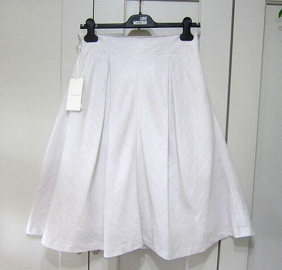 未着 ルイシャンタン スカート タックプリーツ 麻/綿 バイアス 日本製 サイズ40 定価19,950円 拍卖