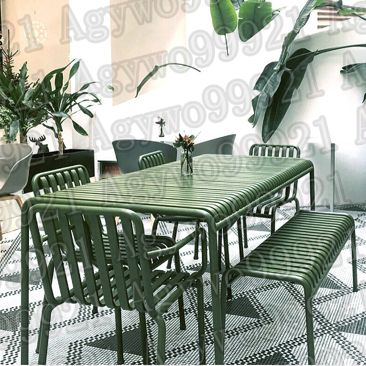 テーブルと椅子6点セット レジャーテーブルとチェア ガーデンファニチャ―セット 耐荷重150kg ガーデンテーブルセット 耐水 耐熱 1.4m拍卖