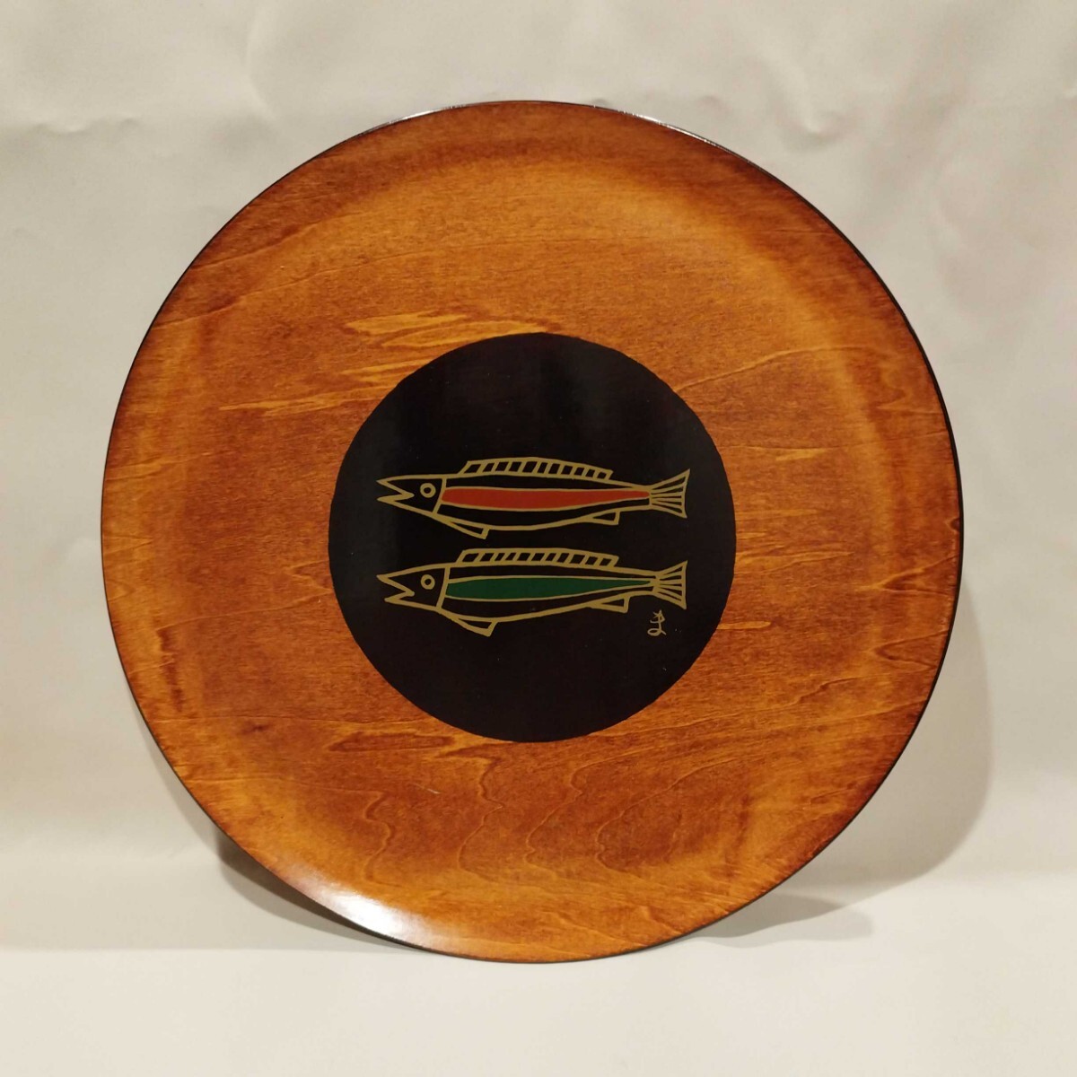 香川漆器 彩色さかな 多用皿 菓子鉢 お盆 漆器 日本製 丸宮作 うるし絵 多用盛鉢 天然木 無垢 手作り 工芸品 アンティーク ビンテージ 盆拍卖