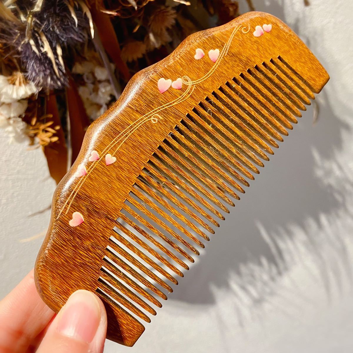 檀木 C型 櫛 運気アップ 厄除け お守り プレゼント くし クシ ブラシ拍卖