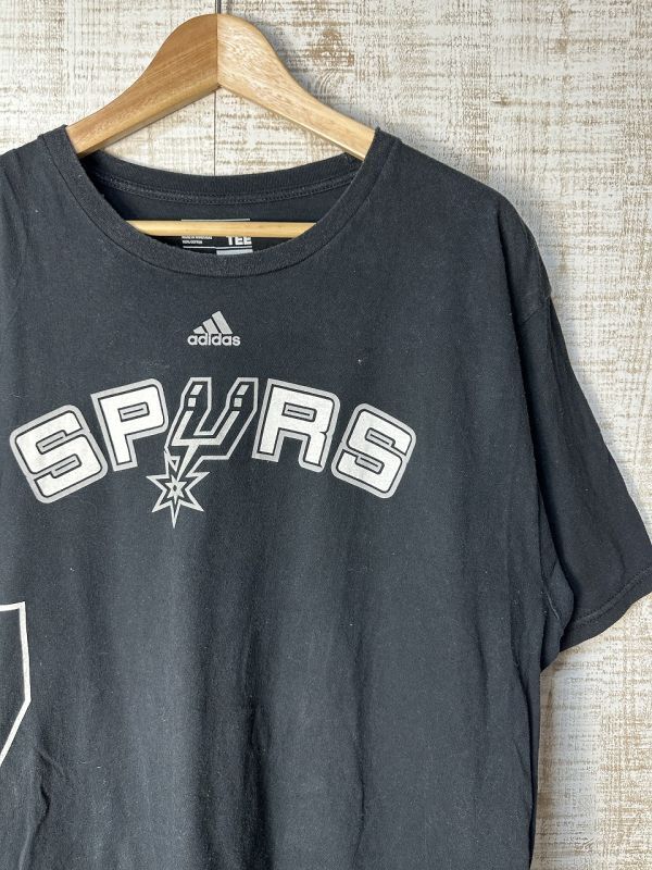 ☆ビッグサイズ US古着 adidas アディダス ドライTシャツ 速乾 スポーツ 両面プリント プリント ブラック黒【XL】コットン ◆4645◆拍卖