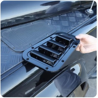 【送料無料】1ペア 車 エンジンフードボンネットベントフード空気出口トリムカバーランドローバーディフェンダー90 110 130 2004- 追跡あり拍卖