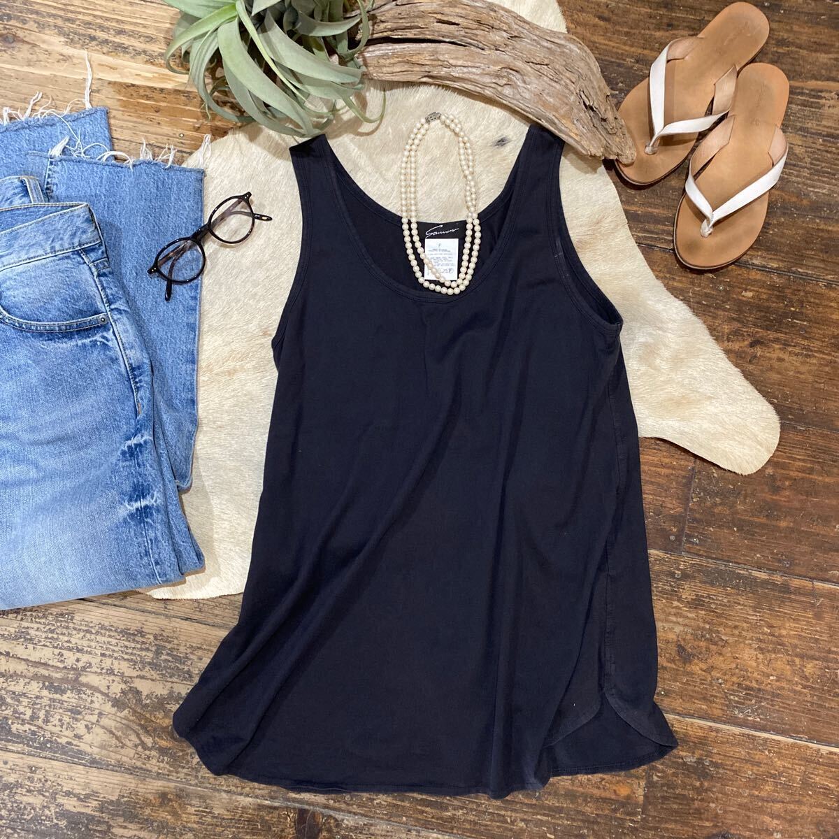 STUNNING LURE (スターニングルアー) *ラウンドカットタンクトップ* バック切り替えノースリーブ/デザインタンクトップ拍卖