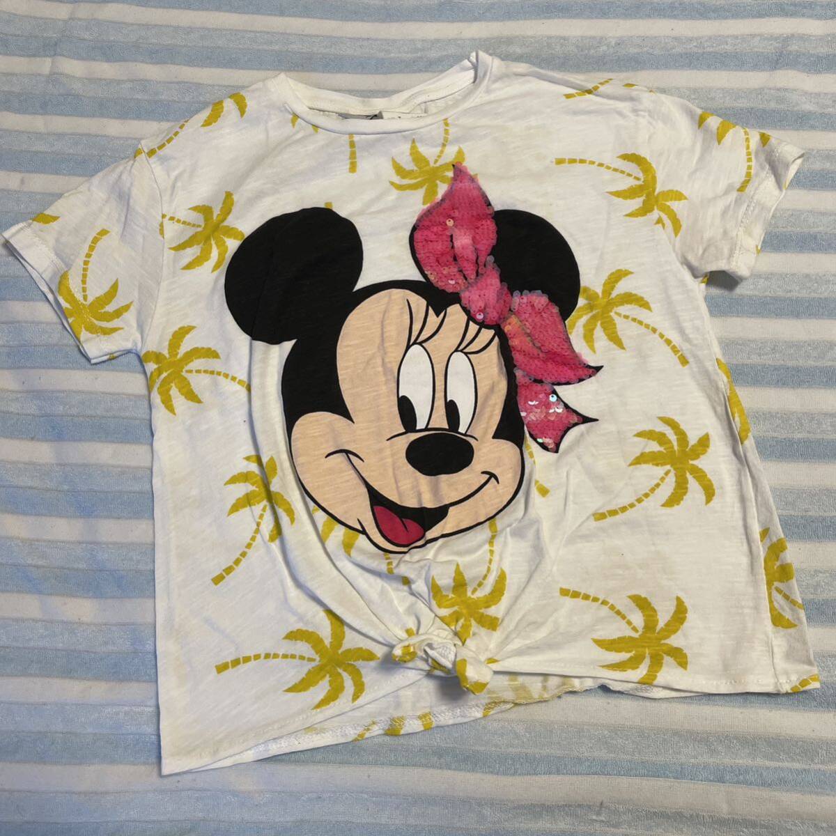 【送料無料】140 zara ミニーちゃん Tシャツ ザラ拍卖