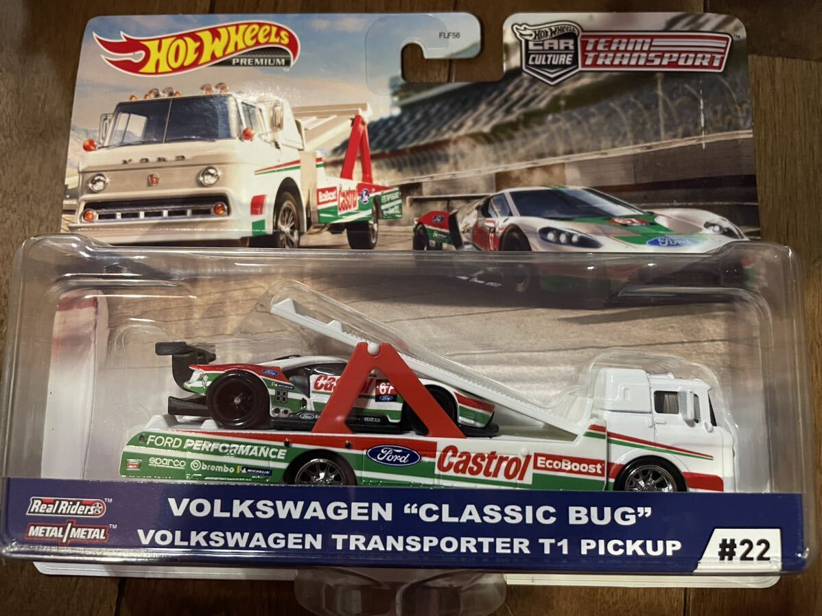 エラー品 商品名がワーゲンです。送料込 HW ホットウィール チーム トランスポート 2016 FORD GT RACE FORD C-800 Hot Wheels TRANSPORT拍卖