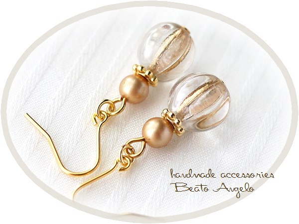 ◇◆+angelo+チェコメロンとスワロフスキー パールのピアス(p-225)クリスタルゴールドライン G 香水瓶拍卖