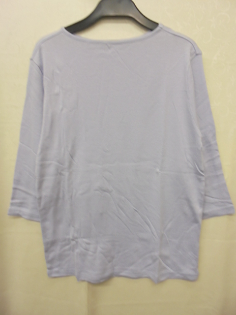 【KCM】harT-3b-S★未使用品・激安★レディース モダール混 七分袖Tシャツ ラベンダー系 サイズ:S ソフトな肌触り拍卖