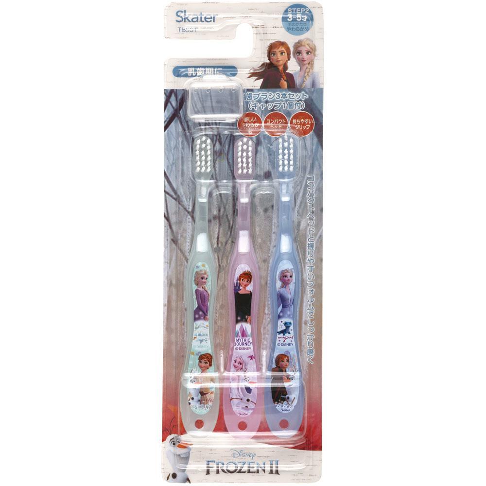 アナと雪の女王 園児用歯ブラシ3P (キャップ付き) やわらかめ スケーター拍卖