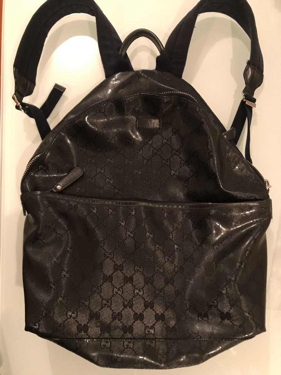 【値下げ!】グッチgucciバックパックリュック紺ダークネイビー拍卖