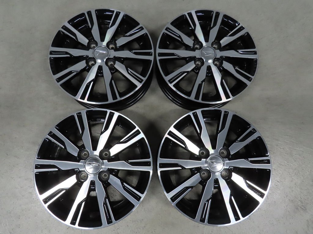 4本 ダイハツ タント カスタム 純正 LA600 ウェイク ムーヴ ブラックポリッシュ 4.5J +45 PCD100 4穴 14インチ ガリ傷無し拍卖