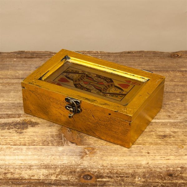 レクトボックス トランプ 小物入れ ゴールド クイーン ジュエリーボックス アクセサリーケース 収納 箱 小物 飾り インテリア拍卖