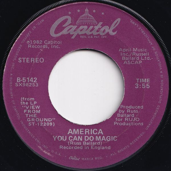 America You Can Do Magic / Even The Score Capitol US B-5142 207360 ROCK POP ロック ポップ レコード 7インチ 45拍卖