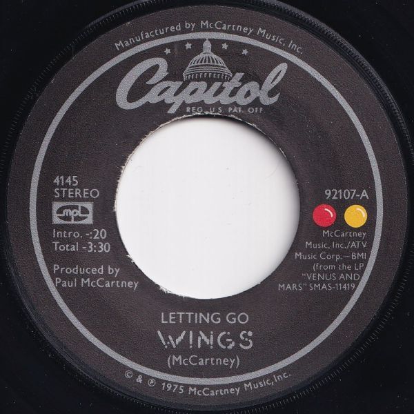Wings Letting Go / You Gave Me The Answer Capitol US 4145 207383 ROCK POP ロック ポップ レコード 7インチ 45拍卖