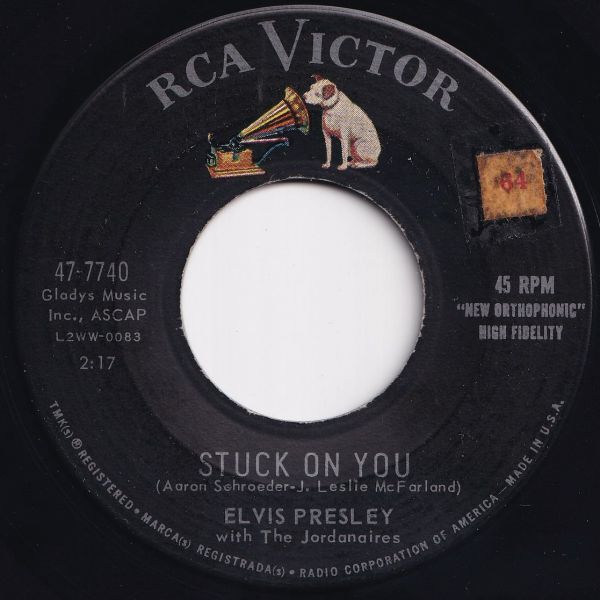 Elvis Presley, Jordanaires Stuck On You / Fame And Fortune RCA Victor US 47-7740 207453 R&B R&R レコード 7インチ 45拍卖