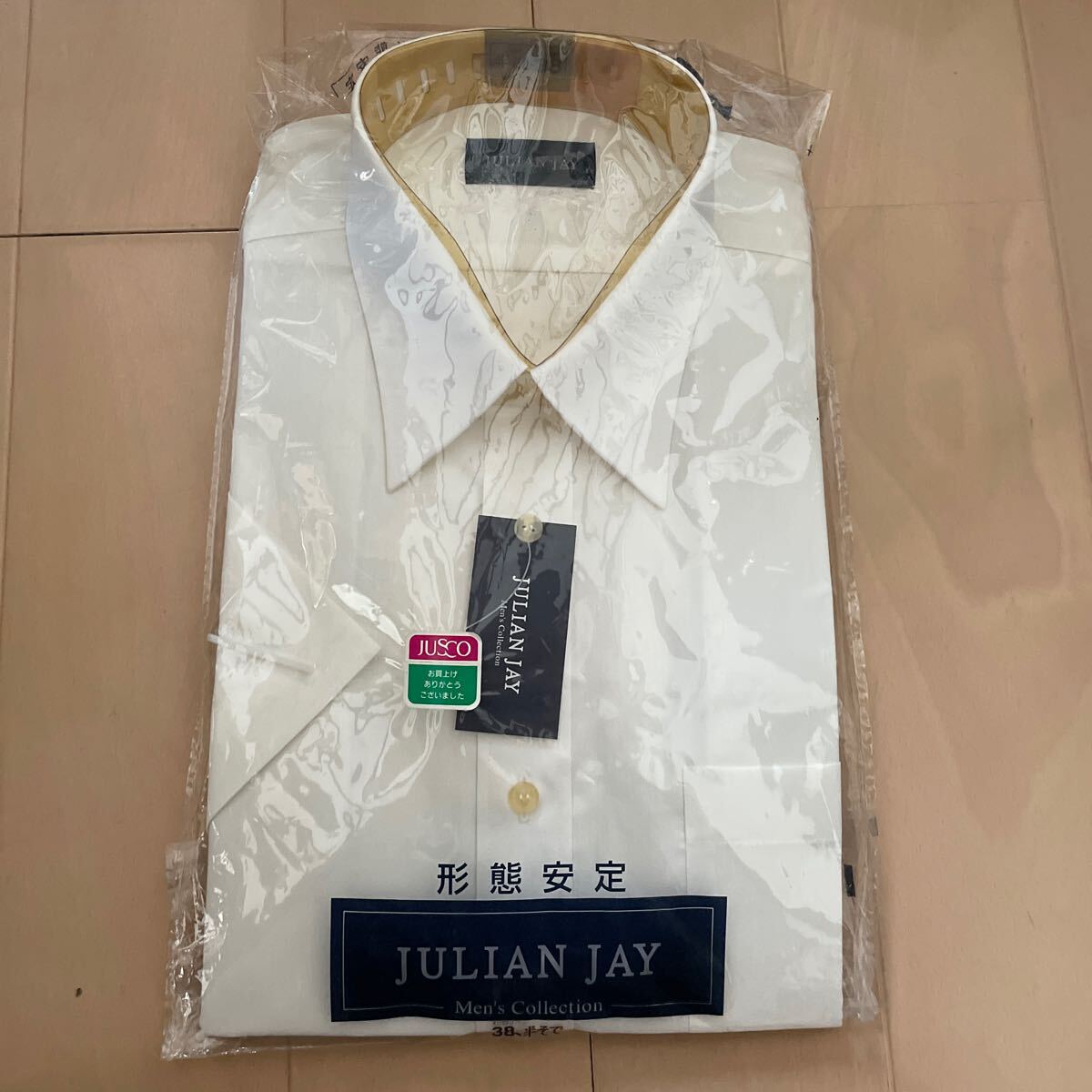 送料込み 新品 JULIAN JAM 半袖ワイシャツ ドレスシャツ 38 形態安定加工 イエロー 薄黄色 送料無料拍卖