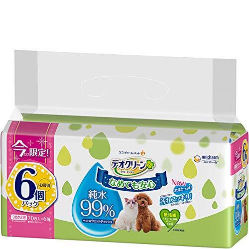 ユニ・チャーム デオクリーン 純水99%ウェットティッシュつめかえ用 70枚×6コ拍卖