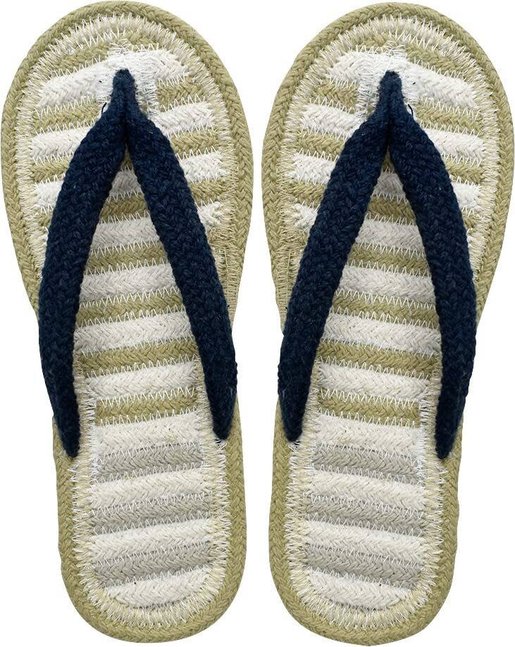 現代百貨 コットンサンダル マリンボーダー BEIGE サイズ:約25.0~27.0拍卖