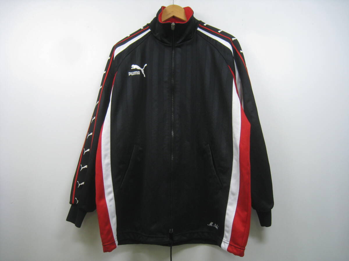 PUMA プーマ ジャージ ジャケット ストライプ 刺繍ロゴ 黒 ブラック サイズS-M拍卖