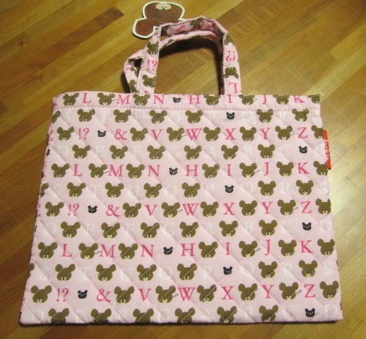 *新品*くまのがっこう*レッスンバッグ*キルティング*ピンク*トート*拍卖