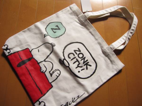 *新品*スヌーピー*帆布キャンバストートBAG*PEANUTS*白*刺繍*SNOOPY*拍卖