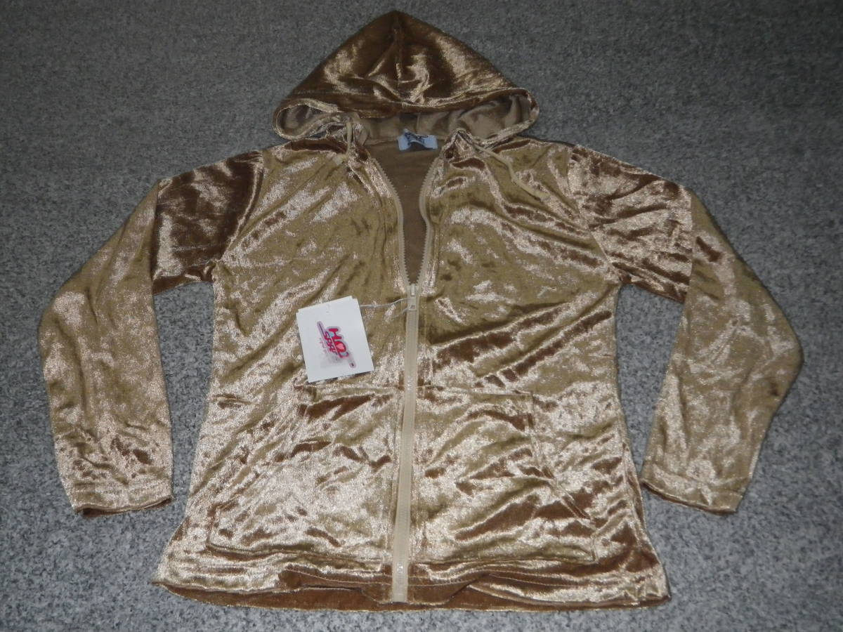 02【新品タグ付】*HOT SPACE ホットスペース ベロアパーカ M 薄手 長袖 茶系 ジップアップ マラソンやスポーツにも♪ 送料無料拍卖