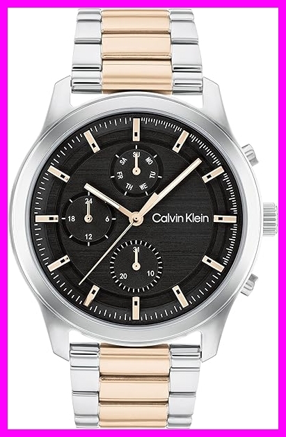 【カルバンクライン CALVIN KLEIN 】 ブラック文字盤 多機能クォーツ ステンレス 25200210拍卖