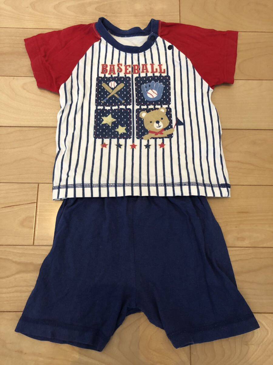 ベースボール 半袖パジャマ 上下セット 80センチ拍卖