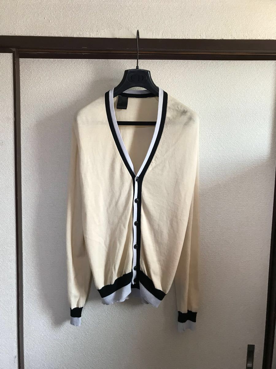 【美品】【タグ付き】 n.hoolywood ミスターハリウッド エヌハリウッド LINE CARDIGAN ラインカーディガン コットンニット 即決早い者勝ち拍卖