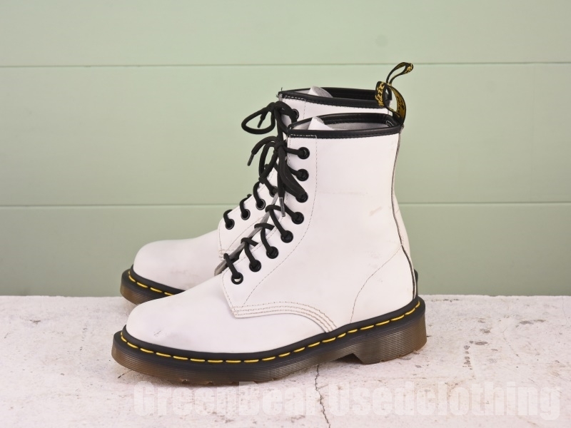 Z641 レディース Dr.マーチン 8ホールブーツ 白 ホワイト 37 23.5cm 拍卖