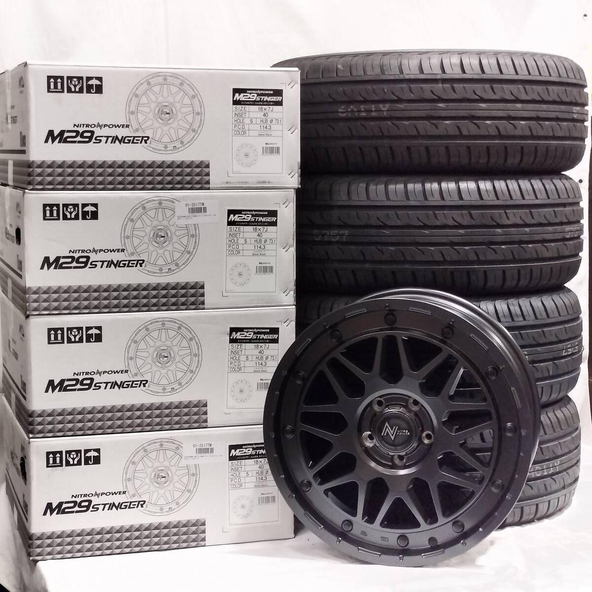 ナイトロパワー M29 スティンガー 18x7.0J+40 5H114.3 DUNLOP GRANDTREK PT3 235/55R18 レクサスNX ハリアー RAV4 CX-5 CX-8 01-2517拍卖