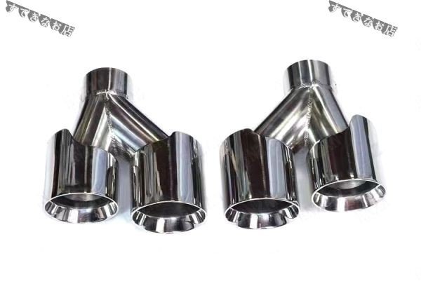 送料無料BMW 3シリーズ 2019年式 G20 G28 4本出しマフラーカッター シルバー 2個セット拍卖