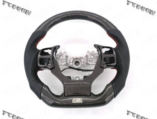特売!レクサス CT NX GS-F IS RC RC-F リアルカーボン製・パンチングレザー製 ステアリング1個 カバー付く ヒーター対応拍卖