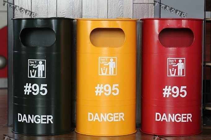 ドラム缶調のおしゃれゴミ箱 アメリカンレトロ ダストボックス かわいい インテリア 椅子 サイドテーブル ディスプレイ アンティーク調拍卖