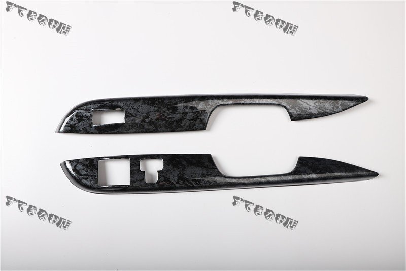 送料無料トヨタ ハイエース200系 1-5型 黒木目 インテリア パネル ドアウインドスイッチカバー 2枚拍卖