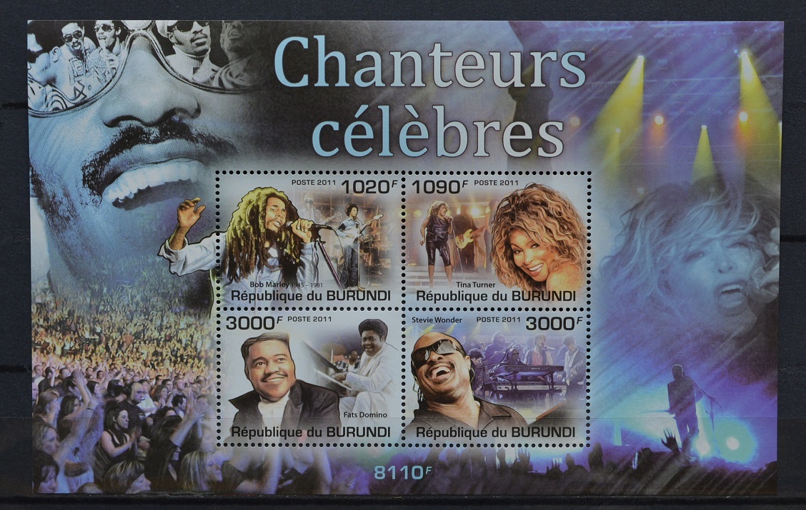 「D787」ブルンジ切手 2011年 ミュージシャン拍卖