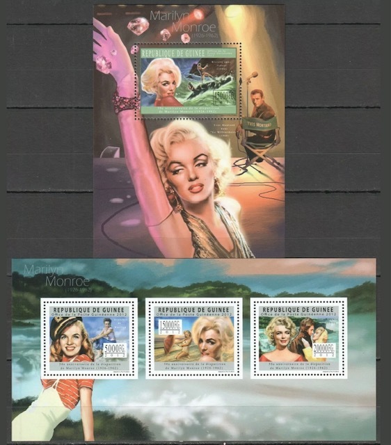「FN28」ギニア切手 2012年 マリリンモンロー拍卖