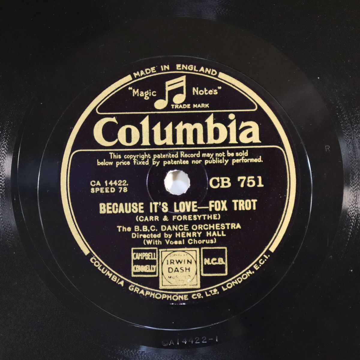 Sa21/SP盤/ヘンリー・ホール+BBCダンス管/Because It's Love/Little Dutch Mill拍卖