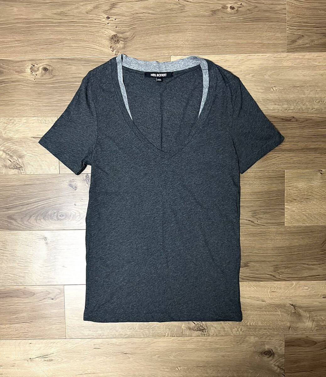 価格交渉可 レア Neil Barrett レイヤード デザイン T シャツ グレー×グレー サイズS(サイズXSの方も着用可能)拍卖