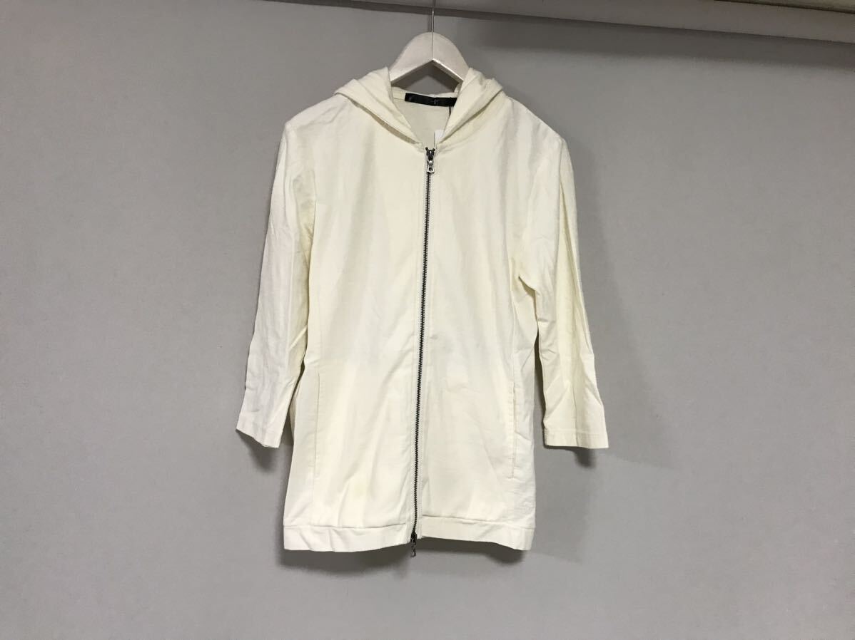 新品未使用本物ノーアイディーNOID.コットンジップ7部丈長袖ロンTトレーナーパーカーサーフアメカジミリタリーメンズ白オフホワイト1S拍卖
