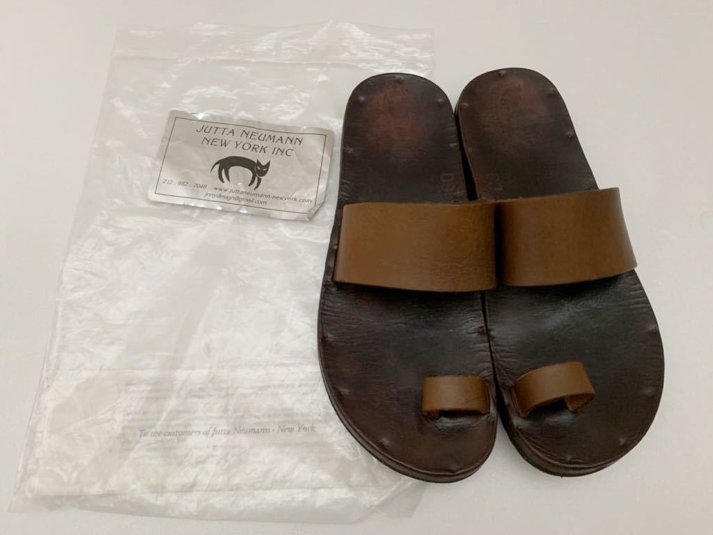 jutta neumann レザーサンダル sizeD9 ブラウン ユッタニューマン メンズ (KI)拍卖