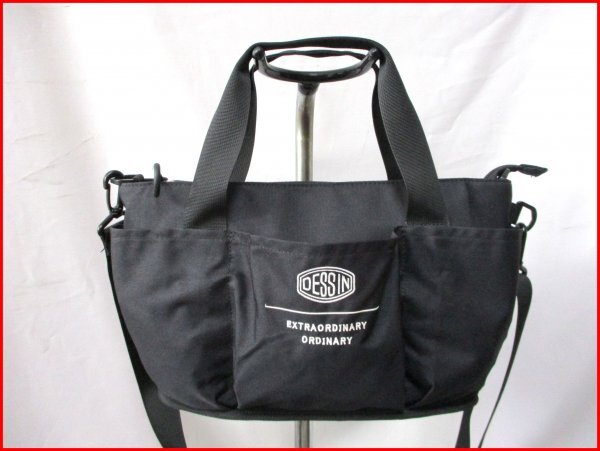 DESSIN/デッサン◇2way 手提げバッグ ハンドバッグ BK 斜め掛け Pボトルホルダー付 W36cm拍卖