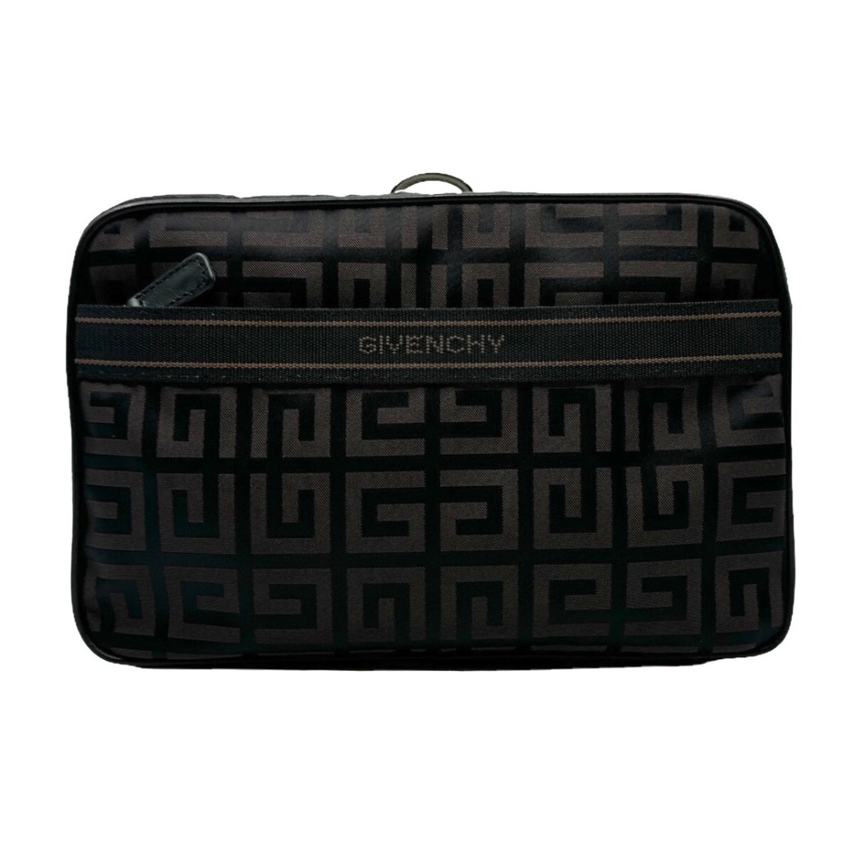 美品 ジバンシィ ロゴ ポーチ クラッチバッグ トラベルポーチ ブラック 24H02-lk拍卖