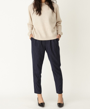 MOUSSYマウジータックストライプテーパードパンツ拍卖