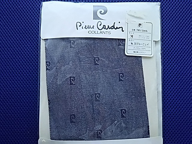 ピエールカルダンロゴ柄パンティストッキング サイズM ブルーニュイ レトロ・ヴィンテージ 新品未使用品拍卖