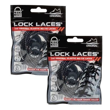 LOCK LACES ロックレース【結ばない靴ひも】ブラック 2パックセット拍卖
